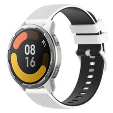 Per Xiaomi Watch Color 2 Cinturino in silicone bicolore a scacchi da 22 mm (bianco + nero)