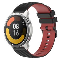 Per Xiaomi Watch Color 2 Cinturino in silicone bicolore a scacchi da 22 mm (nero + rosso)