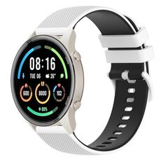 Per Xiaomi Watch Sport 22mm Cinturino in silicone bicolore a scacchi (bianco + nero)