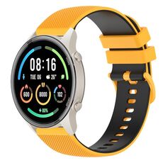Per Xiaomi Watch Sport 22mm Cinturino in silicone bicolore a scacchi (giallo + nero)