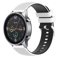 Per Xiaomi Watch Color 22mm Cinturino in silicone bicolore a scacchi (bianco + nero)