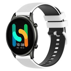 Per Xiaomi Haylou RT2 LS10 Cinturino in silicone bicolore a scacchi da 22 mm (bianco + nero)