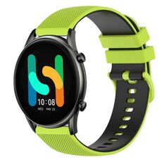Per Xiaomi Haylou RT2 LS10 Cinturino in silicone bicolore a scacchi da 22 mm (verde lime + nero)