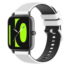 Per Xiaomi Haylou RS4 LS12 Cinturino in silicone bicolore a scacchi da 22 mm (bianco + nero)