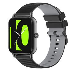 Per Xiaomi Haylou RS4 LS12 Cinturino in silicone bicolore a scacchi da 22 mm (nero + grigio)