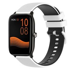 Per Xiaomi Haylou GST LS09B Cinturino per orologio in silicone bicolore a scacchi da 22 mm (bianco + nero)