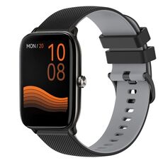 Per Xiaomi Haylou GST LS09B Cinturino per orologio in silicone bicolore a scacchi da 22 mm (nero + grigio)