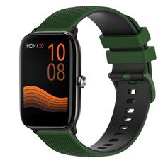Per Xiaomi Haylou GST LS09B Cinturino in silicone bicolore a scacchi da 22 mm (verde amy + nero)