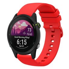 Per Garmin Forerunner 255S 18mm Cinturino in silicone morbido a tinta unita (rosso)