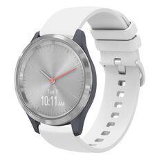 Per Garmin Vivomove 3S 18mm Cinturino in silicone morbido a tinta unita (bianco)
