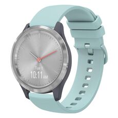 Per Garmin Vivomove 3S 18mm Cinturino in silicone morbido a tinta unita (verde zaffiro)