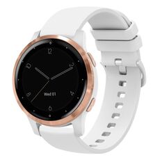 Per Garmin Vivoactive 4S 18mm Cinturino in silicone morbido a tinta unita (bianco)