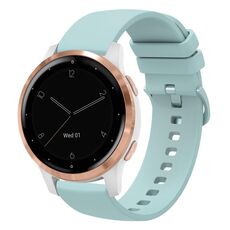 Per Garmin Vivoactive 4S 18mm Cinturino in silicone morbido a tinta unita (verde zaffiro)