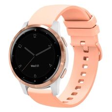 Per Garmin Vivoactive 4S 18mm Cinturino in silicone morbido a tinta unita (rosa)