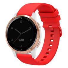 Per Garmin Vivoactive 4S 18mm Cinturino in silicone morbido a tinta unita (rosso)