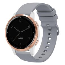 Per Garmin Vivoactive 4S 18mm Cinturino in silicone morbido a tinta unita (grigio)