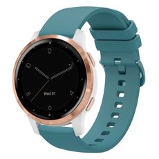 Per Garmin Vivoactive 4S 18mm Cinturino in silicone morbido a tinta unita (verde pino)