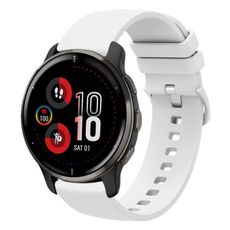 Per Garmin Venu 2 Plus 20mm Cinturino in silicone morbido a tinta unita (bianco)