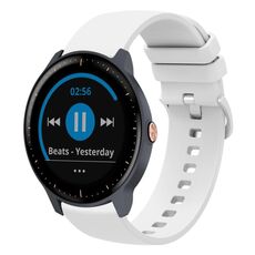 Per Garmin Vivoactive3 Music 20mm Cinturino in silicone morbido a tinta unita (bianco)