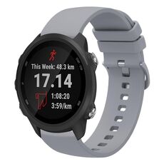 Per Garmin Forerunner 245 20mm Cinturino in silicone morbido a tinta unita (grigio)