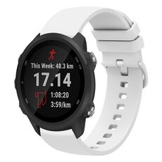 Per Garmin Forerunner 245 Music 20mm Cinturino in silicone morbido a tinta unita (bianco)