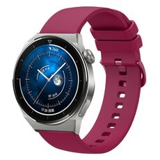 Per Huawei Watch GT3 Pro 43mm 20mm Cinturino in silicone morbido a tinta unita (rosso vino)