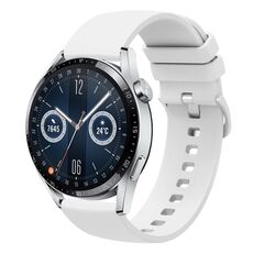 Per Huawei Watch GT3 42mm 20mm Cinturino in silicone morbido a tinta unita (bianco)