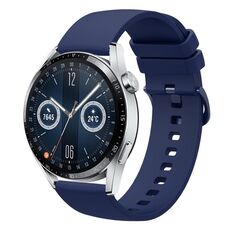 Per Huawei Watch GT3 42mm 20mm Cinturino in silicone morbido a tinta unita (blu navy)