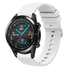 Per Huawei Watch GT2 42mm 20mm Cinturino in silicone morbido a tinta unita (bianco)