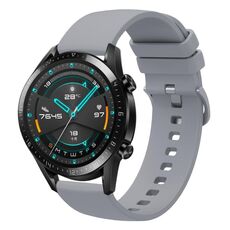 Per Huawei Watch GT2 42mm 20mm Cinturino in silicone morbido a tinta unita (grigio)