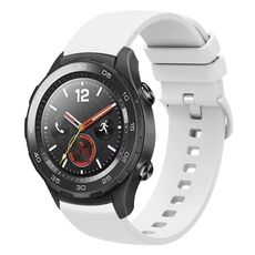 Per Huawei Watch 2 Cinturino per orologio in silicone morbido tinta unita da 20 mm (bianco)