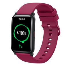 Cinturino per orologio in silicone morbido a tinta unita For Honor Watch ES da 20 mm (rosso vino)