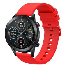 Per Honor MagicWatch2 42mm 20mm Cinturino in silicone morbido a tinta unita (rosso)