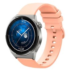 Per Huawei Watch GT3 Pro 46mm 22mm Cinturino in silicone morbido a tinta unita (rosa)
