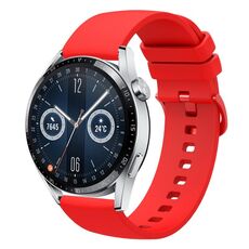 Per Huawei Watch GT3 46mm 22mm Cinturino in silicone morbido a tinta unita (rosso)
