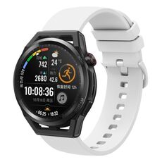 Per Huawei Watch GT Runner 22mm Cinturino in silicone morbido a tinta unita (bianco)