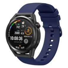 Per Huawei Watch GT Runner 22mm Cinturino in silicone morbido a tinta unita (blu navy)