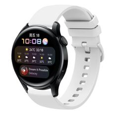 Per Huawei Watch 3 Cinturino per orologio in silicone morbido a tinta unita da 22 mm (bianco)