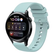 Per Huawei Watch 3 Cinturino per orologio in silicone morbido a tinta unita da 22 mm (verde zaffiro)