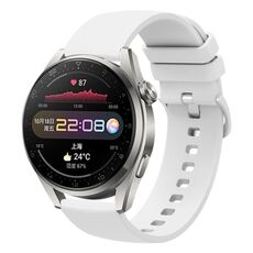 Per Huawei Watch 3 Pro 22mm Cinturino in silicone morbido a tinta unita (bianco)