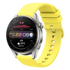 Per Huawei Watch 3 Pro 22mm Cinturino in silicone morbido a tinta unita (giallo)