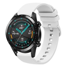 Per Huawei GT2 46mm 22mm Cinturino in silicone morbido a tinta unita (bianco)