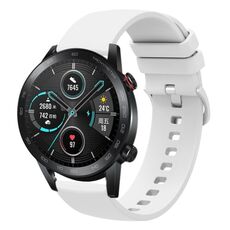 Per Honor Magic Watch 2 46mm 22mm Cinturino in silicone morbido a tinta unita (bianco)