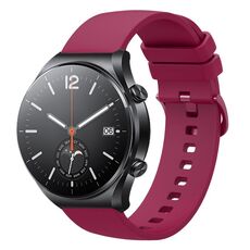 Per Xiaomi Watch S1 Cinturino per orologio in silicone morbido a tinta unita da 22 mm (rosso vino)