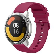 Per Xiaomi Watch Color 2 22mm Cinturino in silicone morbido a tinta unita (rosso vino)