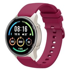 Per Xiaomi Watch Sport 22mm Cinturino in silicone morbido a tinta unita (rosso vino)