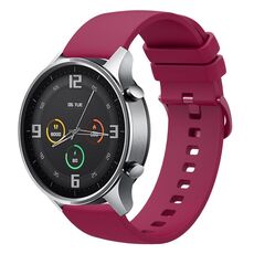 Per Xiaomi Watch Color 22mm Cinturino in silicone morbido a tinta unita (rosso vino)