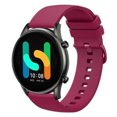 Per Xiaomi Haylou RT2 LS10 22mm Cinturino in silicone morbido a tinta unita (rosso vino)