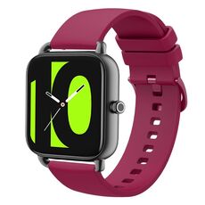 Per Xiaomi Haylou RS4 LS12 Cinturino per orologio in silicone morbido a tinta unita da 22 mm (rosso vino)