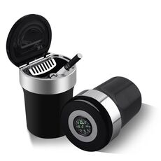 Posacenere per bussola per auto LED integrato (nero + argento)